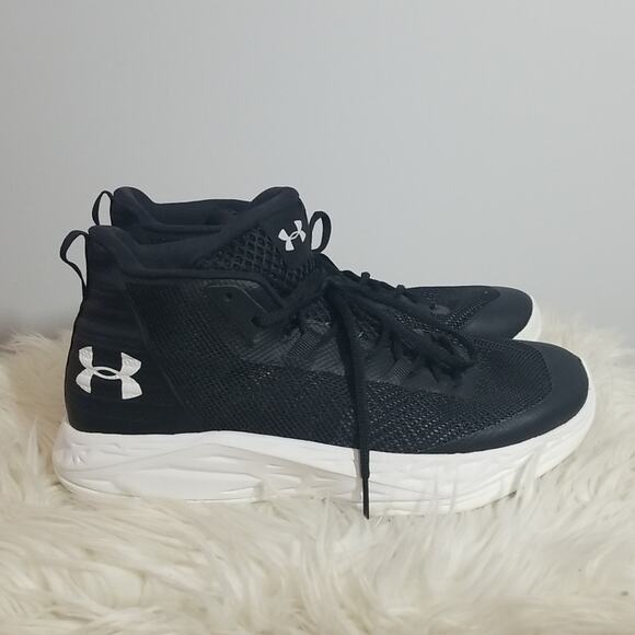 Under Armour Womens Jet Mid Black Basketball Sneakers - Picture 1 of 7